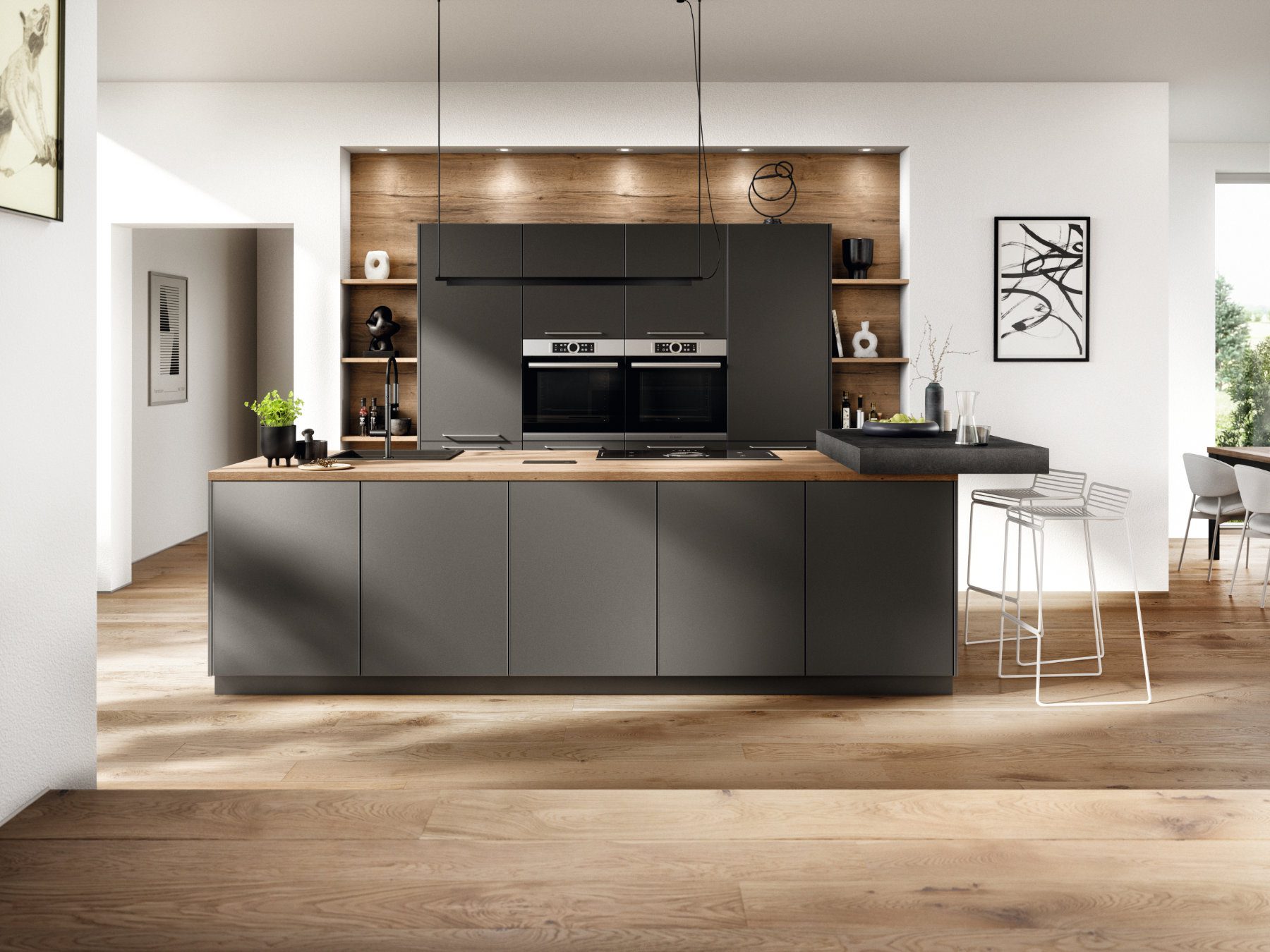 Nobilia Charcoal Matt Handleless Kitchen | Lead Wolf, Peterborough