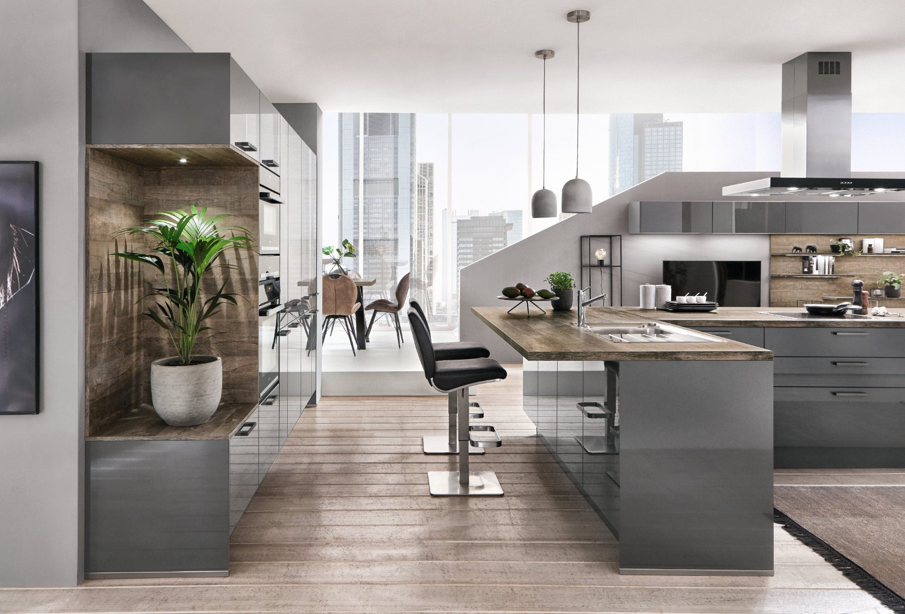 Nobilia Grey Gloss Kitchen 1 | Lead Wolf, Peterborough