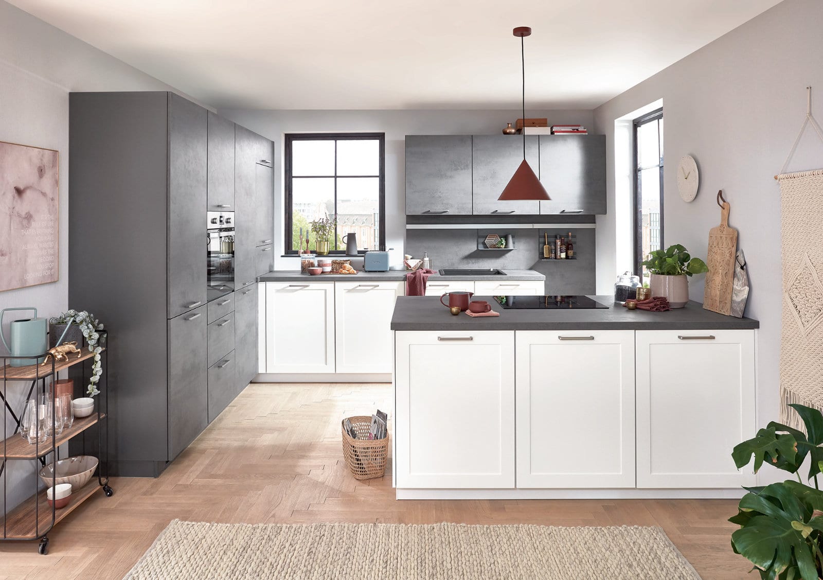 Nobilia Matt White Concrete Compact Shaker Kitchen 2021 | Lead Wolf, Peterborough