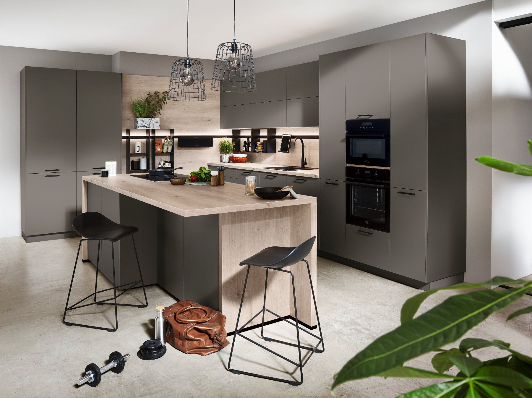 Nobilia Grey Matt Kitchen With Island | Lead Wolf, Peterborough